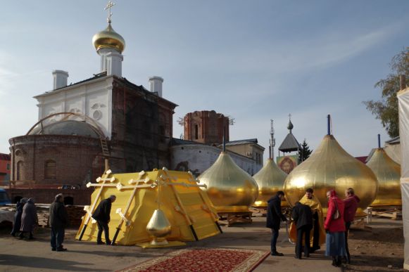 Освяшение куполов и крестов храма